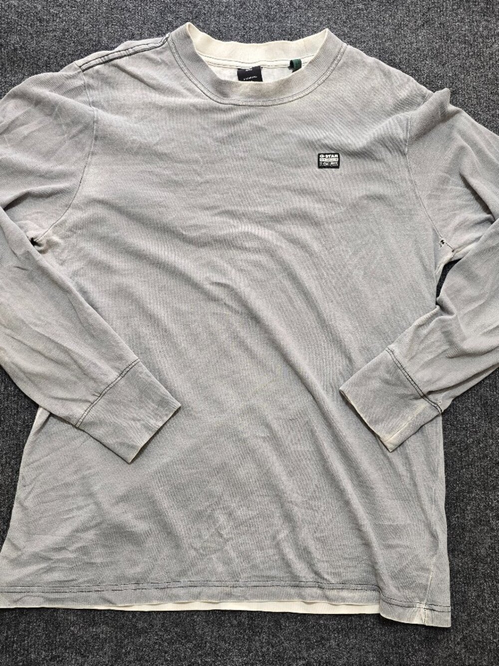 G‑Star RAW Originals Long Sleeve Shirt Gray Men’s Size M E.89 Graphic – Flaw